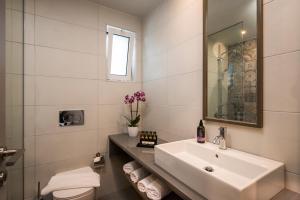 斯塔罗斯IRINI STALOS Apartments的一间带水槽、卫生间和镜子的浴室