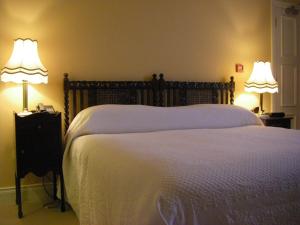 巴利卡斯尔Stella Maris Shore House的一间卧室配有一张大床和两盏灯