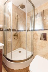 斯科普里塞尼加利亚酒店的带淋浴和浴缸的浴室