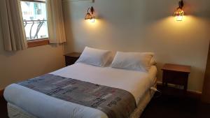 卡塔尼卡塔尼酒店的一间卧室配有带两个枕头的床和窗户