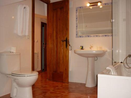圣多明各德拉El Molino de Floren的一间带卫生间、水槽和镜子的浴室