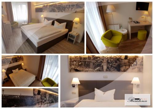 巴特塞格贝格瑞斯登斯酒店的一张酒店房间四张照片的拼贴图