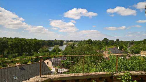 罗什科尔邦Le Gite de la Loire的从桥上欣赏河流美景