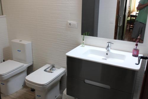 比拉法梅斯Ca Felicitat的一间带水槽和卫生间的浴室