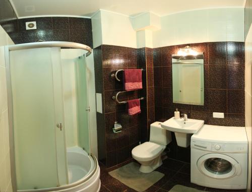 尼古拉耶夫Apartment Dekabrystiv的一间带卫生间和水槽的浴室