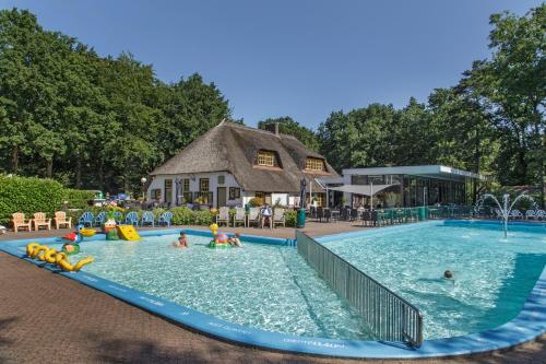 哈特姆Molecaten Park De Leemkule的一群人在度假村的游泳池里