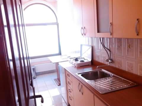 贝拉茨尔克瓦Guest house Ćane Smestaj的厨房设有水槽和窗户。