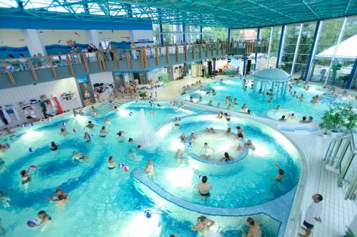 巴特索登-萨尔明斯特艾姆库尔帕克科兹酒店的一群人在游泳池里