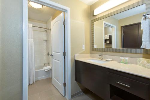 奥兰多奥兰多海洋世界斯德布里奇套房酒店的一间带水槽和镜子的浴室