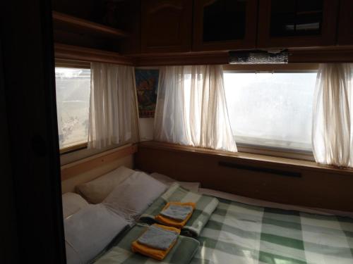 GranicharGranichar 1 Caravan的小房间设有床和2个窗户