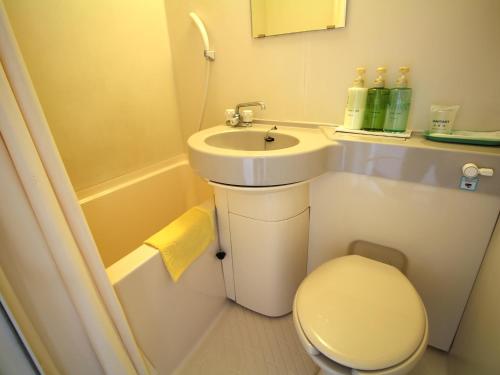 Okaya奥库尼酒店（皇家旅馆集团）的一间带卫生间和水槽的小浴室