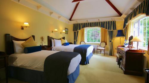 基拉尼基林之家酒店的酒店客房设有两张床和窗户。