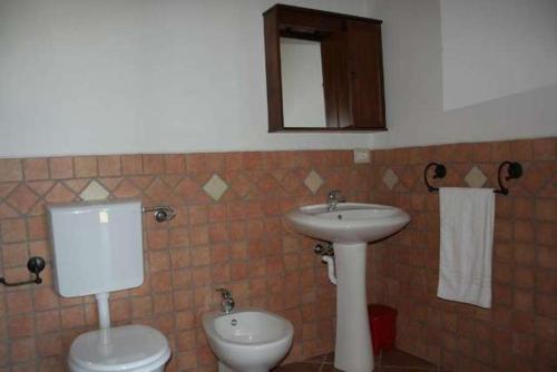 斯廷蒂诺La Tankitta Turismo Rurale的一间带卫生间和水槽的浴室