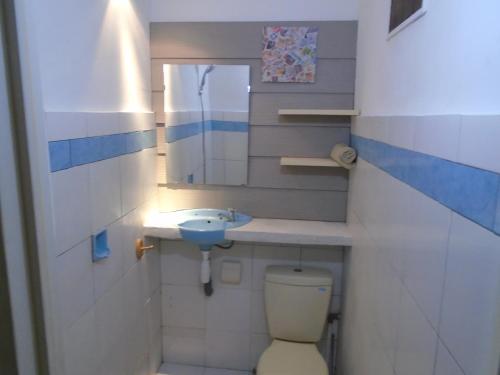 圣吉吉拉卡萨客栈的一间带卫生间和水槽的小浴室