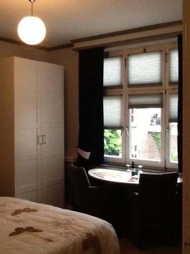 马斯特里赫特海特哈乐奇金住宿加早餐旅馆的一间卧室设有一张床和一个窗口