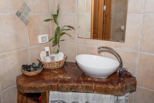 哈德内斯Liora's Paradise的一间带水槽和镜子的浴室