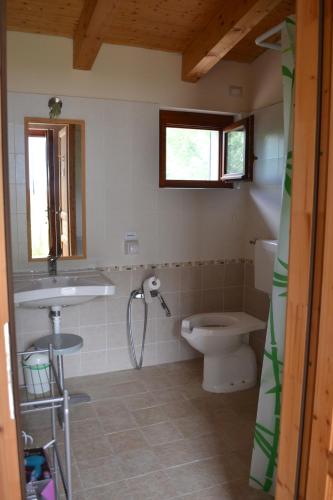 TerruggiaCascina Trapella的一间带卫生间和水槽的浴室
