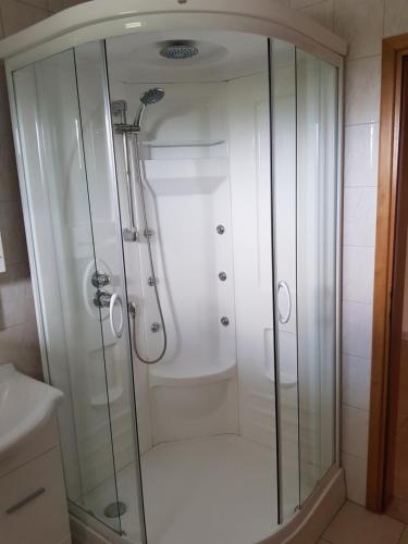 斯塔利格拉德-帕克利尼卡Apartment Lavanda的浴室内带玻璃淋浴间