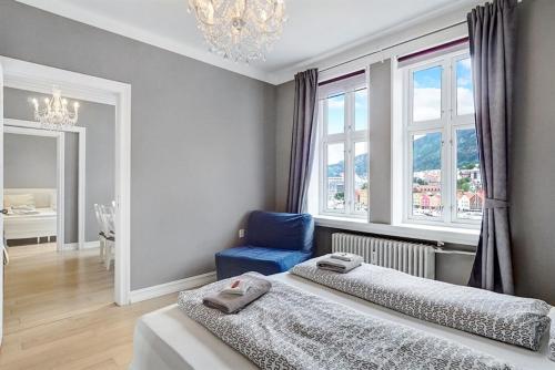 布吕根美景公寓客房内的一张或多张床位