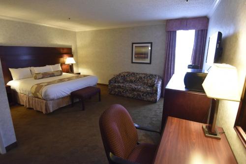 北贝特尔福德热带酒店 - 贝特尔福德北的配有一张床和一把椅子的酒店客房