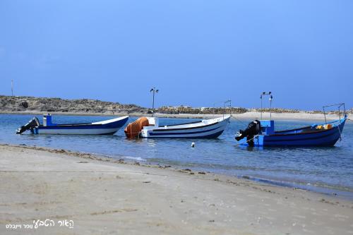Dor多尔田园酒店的海滩上水中坐的三艘船