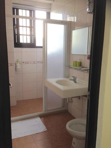 北竿罗马佳洲民宿的一间带水槽和卫生间的浴室