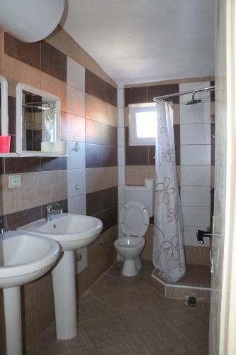 下米拉诺瓦茨Hostel Trajan的一间带水槽和卫生间的浴室