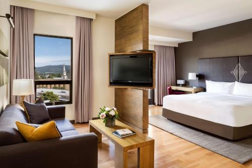 纳帕纳帕安仕达 - 凯悦概念酒店的配有一张床和一台平面电视的酒店客房