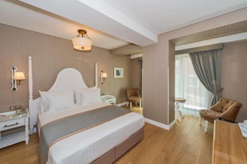 伊斯坦布尔汉娜酒店的酒店客房设有床和窗户。