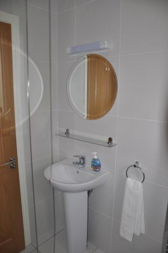 DonaghmoreDelphi Lodge的一间带水槽和镜子的浴室