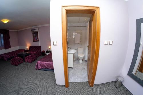 哈斯科沃哈斯科沃酒店的一间酒店客房 - 带一张床和一间浴室