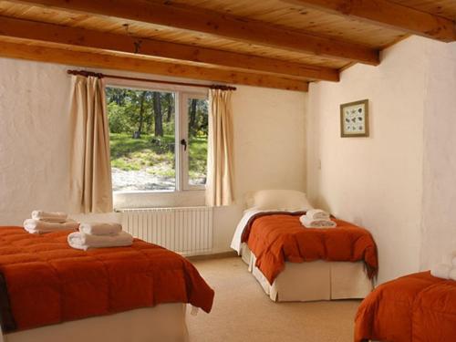 圣卡洛斯-德巴里洛切HTL La Malinka的一间卧室设有两张床和窗户。