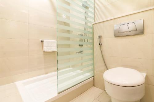 迪拜阿尔巴沙市大商场酒店的一间带卫生间和淋浴的浴室