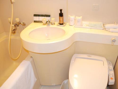 神户神户市花园酒店（原神户逝水酒店）的一间带水槽和卫生间的浴室