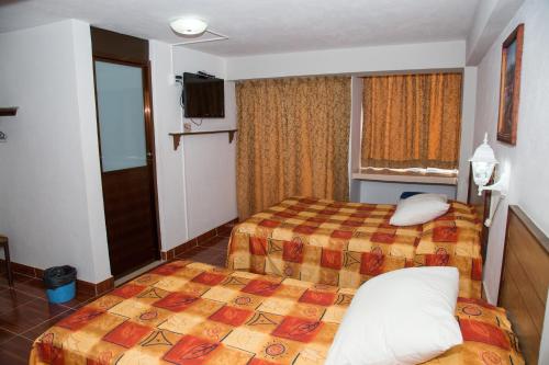 奇格纳瓦潘Hotel Symer的酒店客房设有两张床和电视。