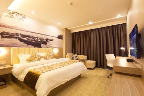 锦江都城杭州西湖文化广场酒店客房内的一张或多张床位