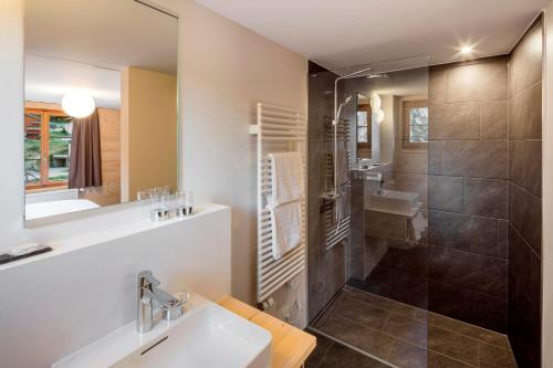 布拉滕布来特霍恩酒店的一间带水槽和淋浴的浴室