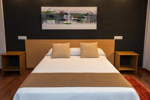 莱佩H. Ciudad de Lepe的一间卧室配有一张大床和两个枕头