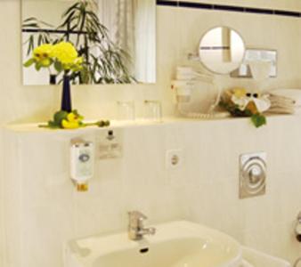 施韦特施彻韦德安德瑞森酒店的一间带水槽和镜子的浴室