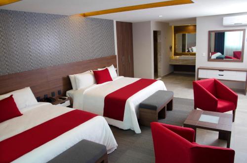 Hotel 5 de Mayo客房内的一张或多张床位