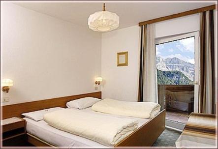 塞尔瓦迪加尔代纳山谷加尼再见酒店的一间卧室设有一张床和一个大窗户
