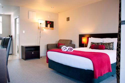 达尼丁棕榈汽车旅馆客房内的一张或多张床位