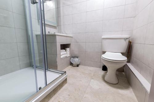 卡斯尔巴Ivy Tower Hotel的一间带卫生间和淋浴的浴室