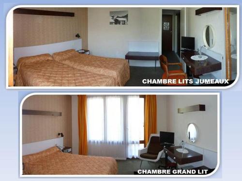 拉里歇尔达伦塔西亚酒店的两张带两张床的酒店客房的照片