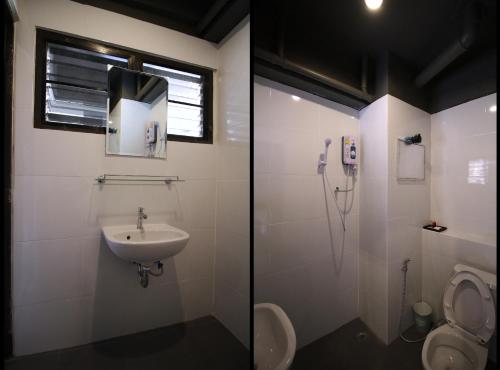 清迈度昂德林广场公寓的一间带水槽和卫生间的浴室