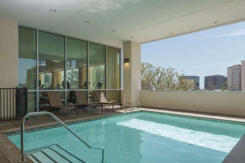 休斯顿凯悦广场酒店，休斯顿广场的享有大楼景致的游泳池