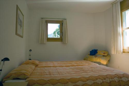 瓦尔斯穆拉度假公寓式酒店的一间卧室设有一张大床和一个窗户。