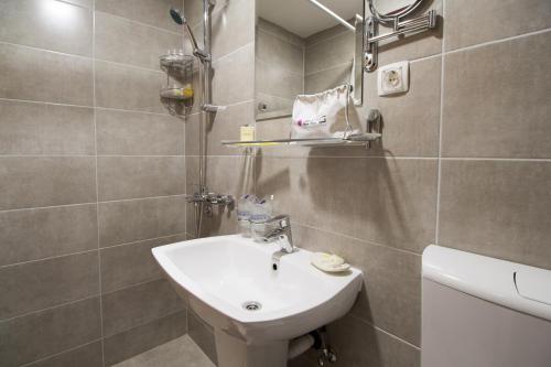 尼克希奇Hotel Yugoslavia的一间带水槽和卫生间的小浴室