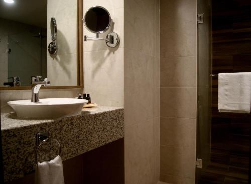天鹅绒广场酒店的一间浴室