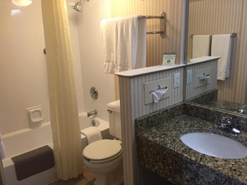 盖茨堡葛底斯堡1863旅馆的浴室配有白色卫生间和盥洗盆。